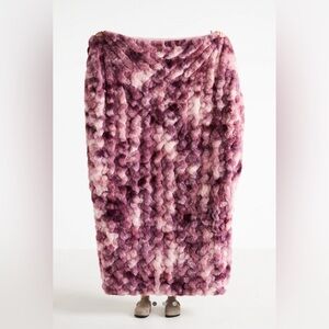 Anthropologie Luxe Faux Fur Throw Blanket • Waitlisted • 70x50